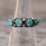 Vintage Sterling Turquoise Inlay Band 5.25