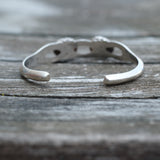 Vintage Sterling Turquoise Sandcast Cuff