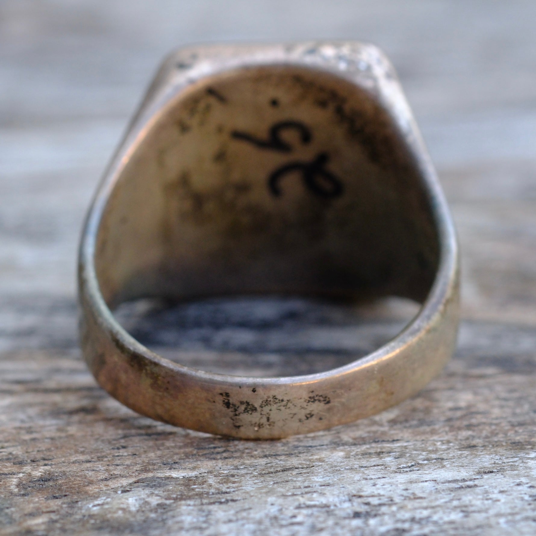 Vintage Sterling Crushed Turquoise Inlay Ring 11