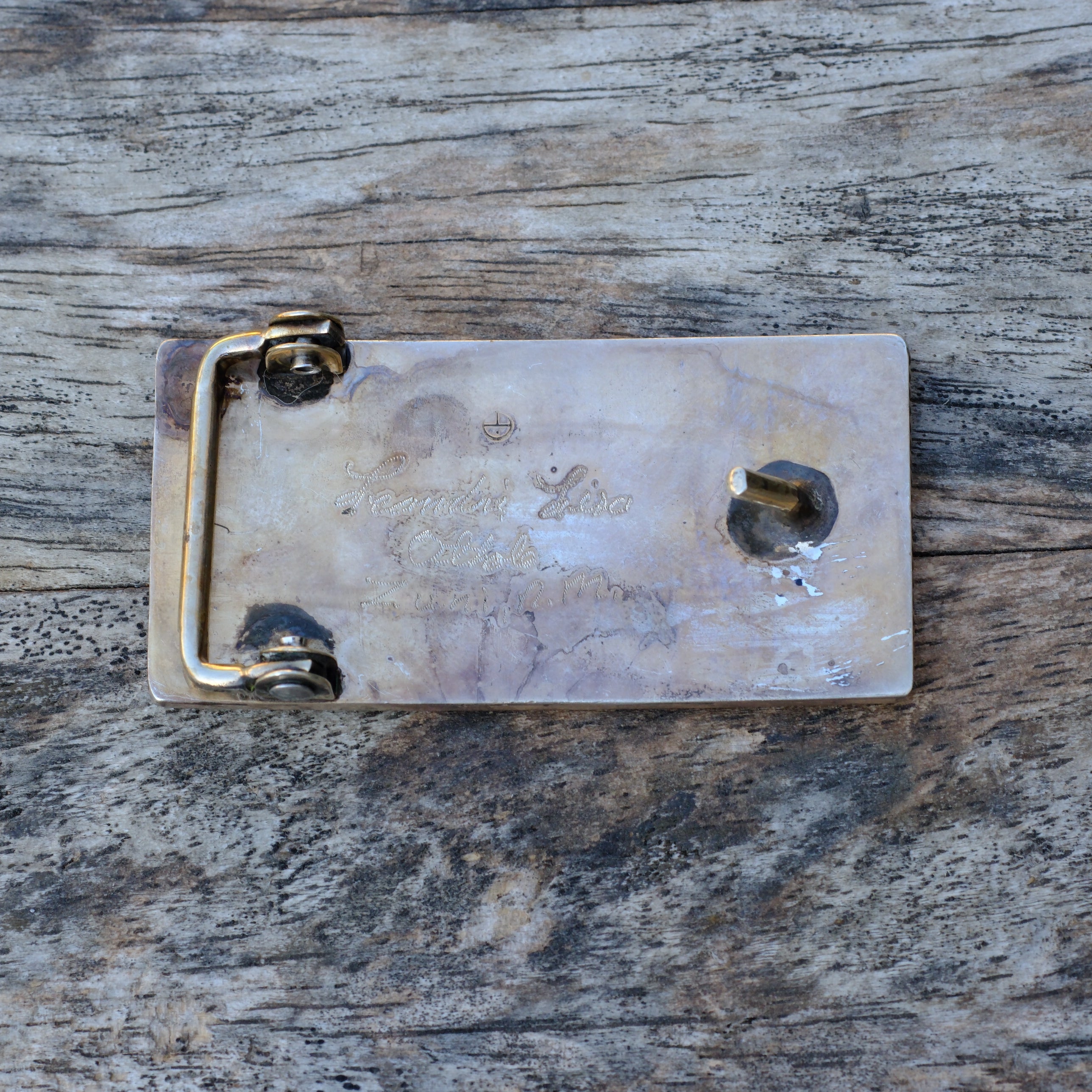 Vintage Sterling Ladies Zuni Inlay Belt Buckle