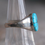Vintage Sterling Turquoise Inlay Pinwheel Ring 6