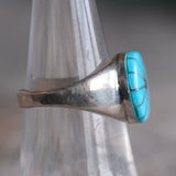 Vintage Sterling Turquoise Inlay Pinwheel Ring 6