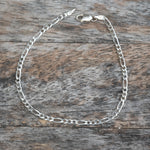 Vintage Sterling Silver Figaro Chain Bracelet