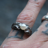 Vintage Sterling Pearl Ring 7.25