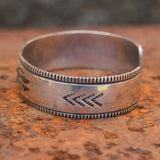 Vintage Sterling Crushed Turquoise and Coral Yei Cuff Bracelet