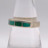 Vintage Sterling Turquoise Inlay Band 8.25