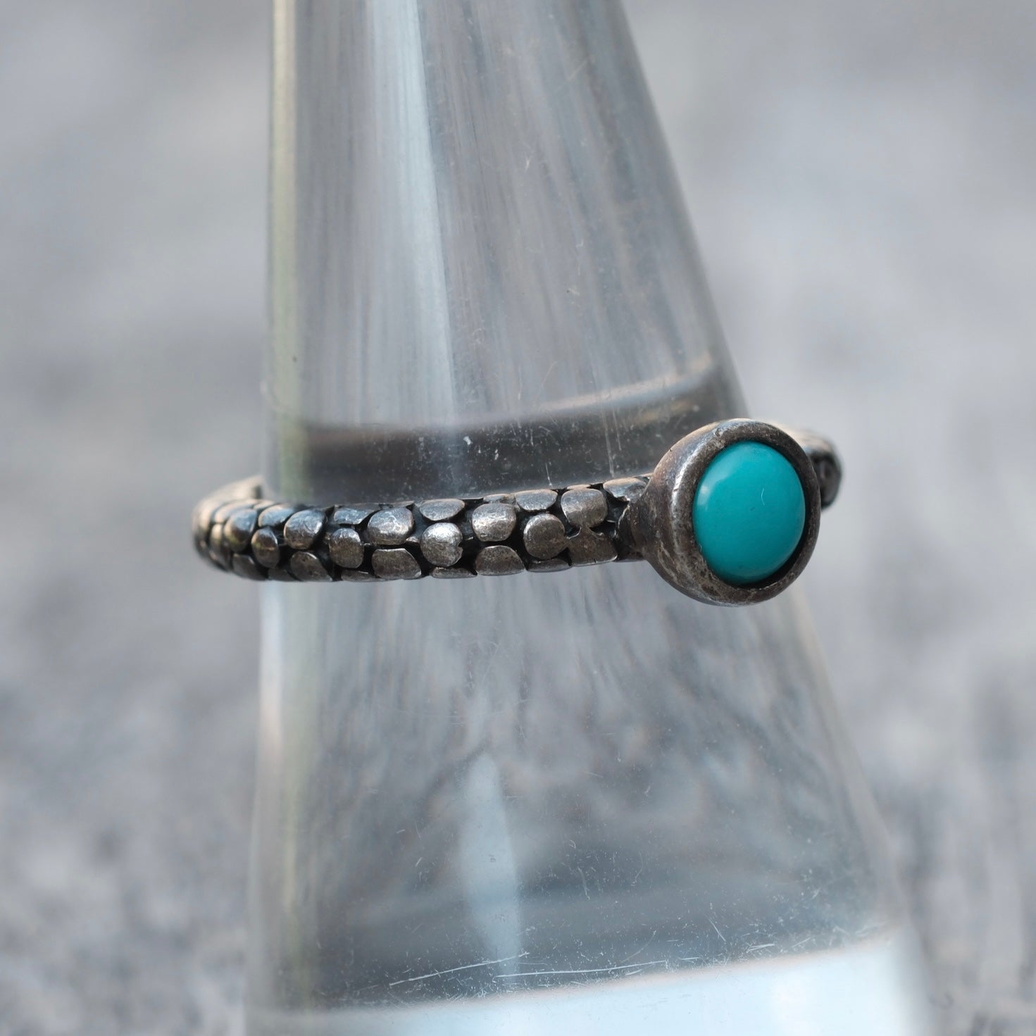 Vintage Sterling Turquoise Ring 7.75