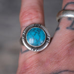 Vintage Sterling Turquoise Ring 5.75