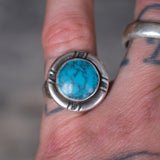 Vintage Sterling Turquoise Ring 5.75