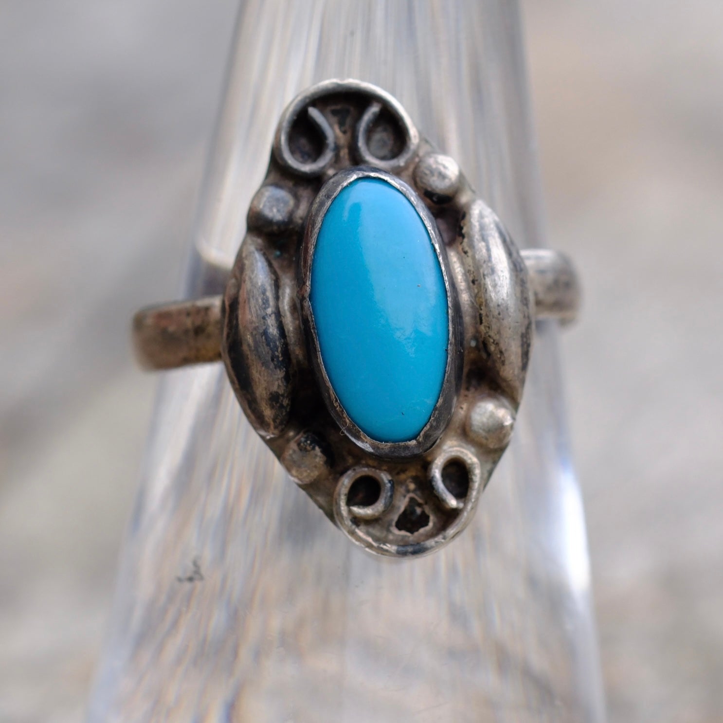 Vintage Sterling Turquoise Ring 6.25