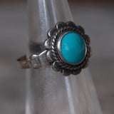 Vintage Sterling Turquoise Ring 3.75