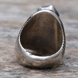 Vintage Sterling Turquoise and Coral Ring 9.25