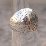 Vintage Sterling Engraved Dome Ring 6.75