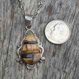 Vintage Sterling Multistone Inlay Necklace