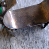 1950's Vintage Sterling 18 Stone Turquoise Watch Cuff