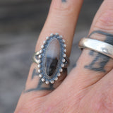 Vintage Sterling Petrified Wood Ring 5.25
