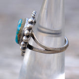 Vintage Sterling Turquoise Roper Ring 4