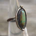 Vintage Sterling Turquoise Roper Ring 5.25