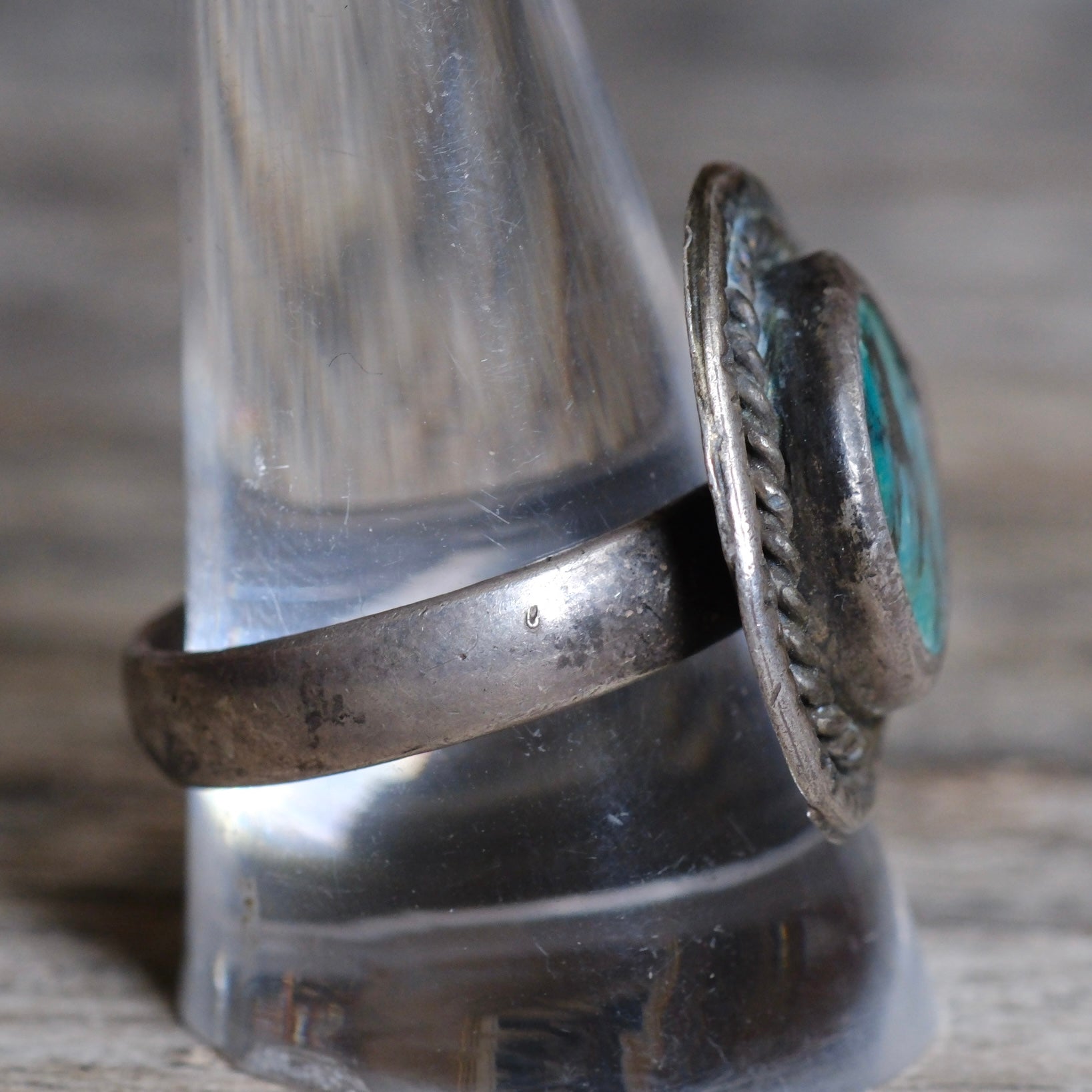 Vintage Sterling Turquoise Ring 11.5