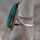 Vintage Sterling Turquoise Roper Ring 5.5