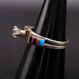 Vintage Sterling Multistone Inlay CZ Ring 8.75