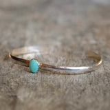 Vintage Sterling Turquoise Stamped Cuff