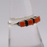 Vintage Sterling Coral Band Ring 8
