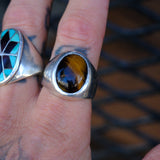 Vintage Sterling Tigers Eye Cabochon Ring 11.25