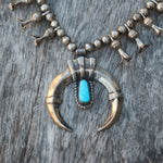Vintage Sterling Turquoise Squash Blossom Necklace