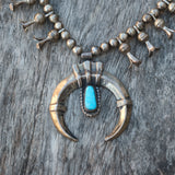 Vintage Sterling Turquoise Squash Blossom Necklace