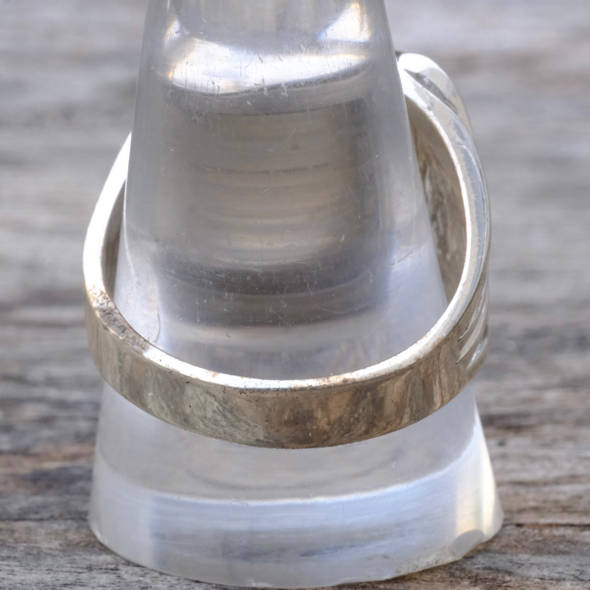 Vintage Sterling Agate Signet Ring 11.75