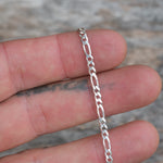 Vintage Sterling Silver Figaro Chain Bracelet