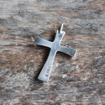 Vintage Sterling 7-Stone Coral  Cross Necklace