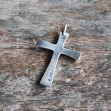 Vintage Sterling 7-Stone Coral  Cross Necklace