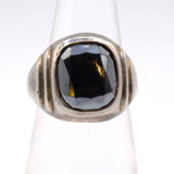Vintage Sterling Hematite Signet Ring 4.75