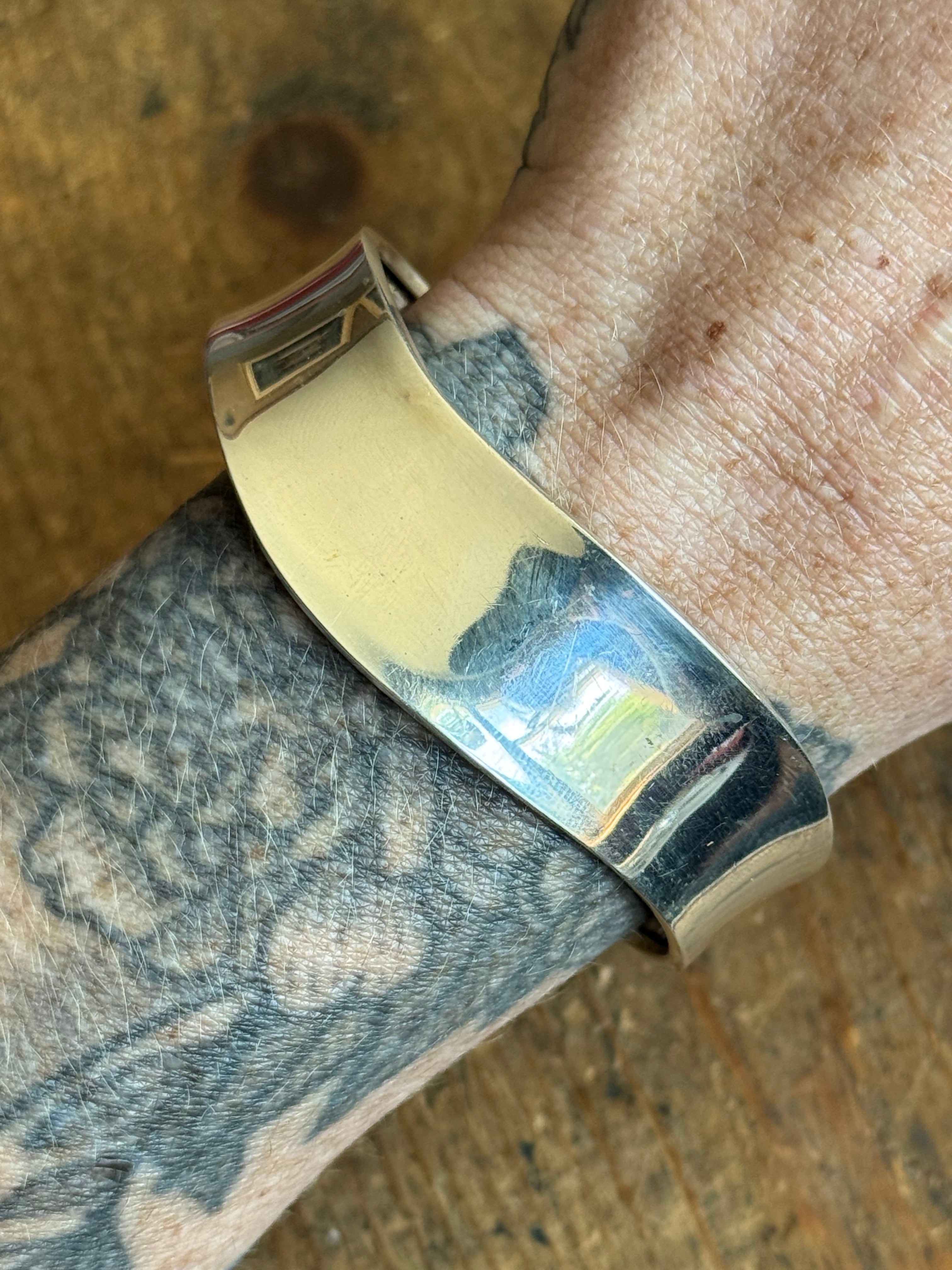 Vintage Sterling Silver Modernist wave Cuff