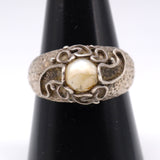 Vintage Sterling Mother Of Pearl Ring 9