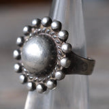 Vintage Sterling Silver Button Ring 4.25