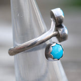 Vintage Sterling Turquoise Overpass Ring 5