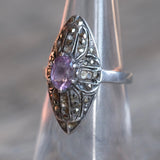 Vintage Sterling Amethyst Marcasite Ring 6