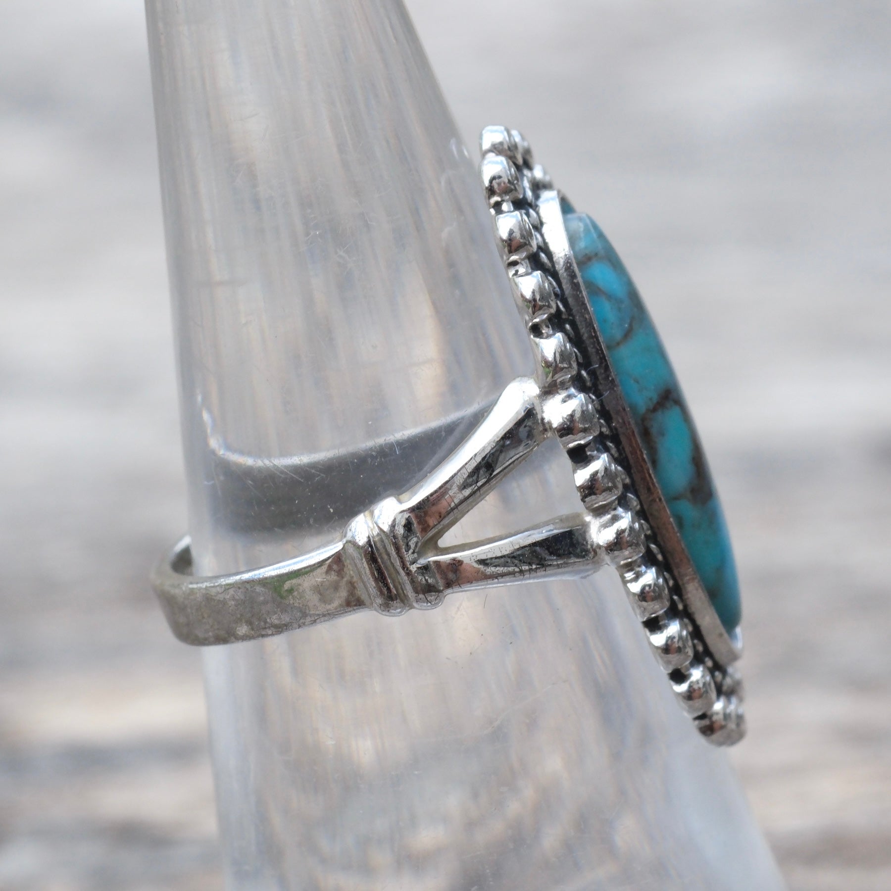 Vintage Sterling Turquoise Ring 5.75