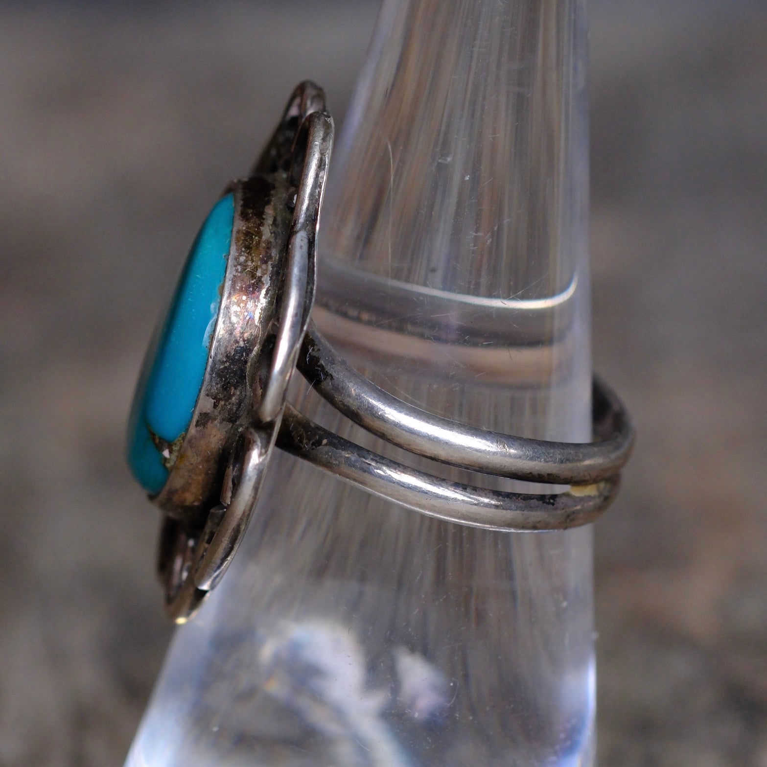 Vintage Sterling Turquoise Ring 6.5