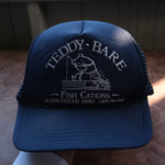 Vtg Teddy Bear Fishing Trucker Hat