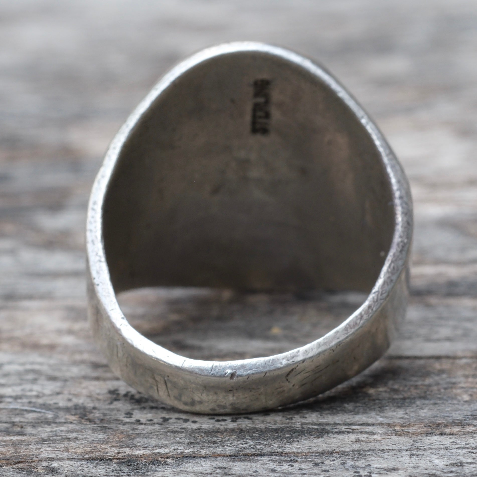 Vintage Sterling Howling Wolf Ring 9.75