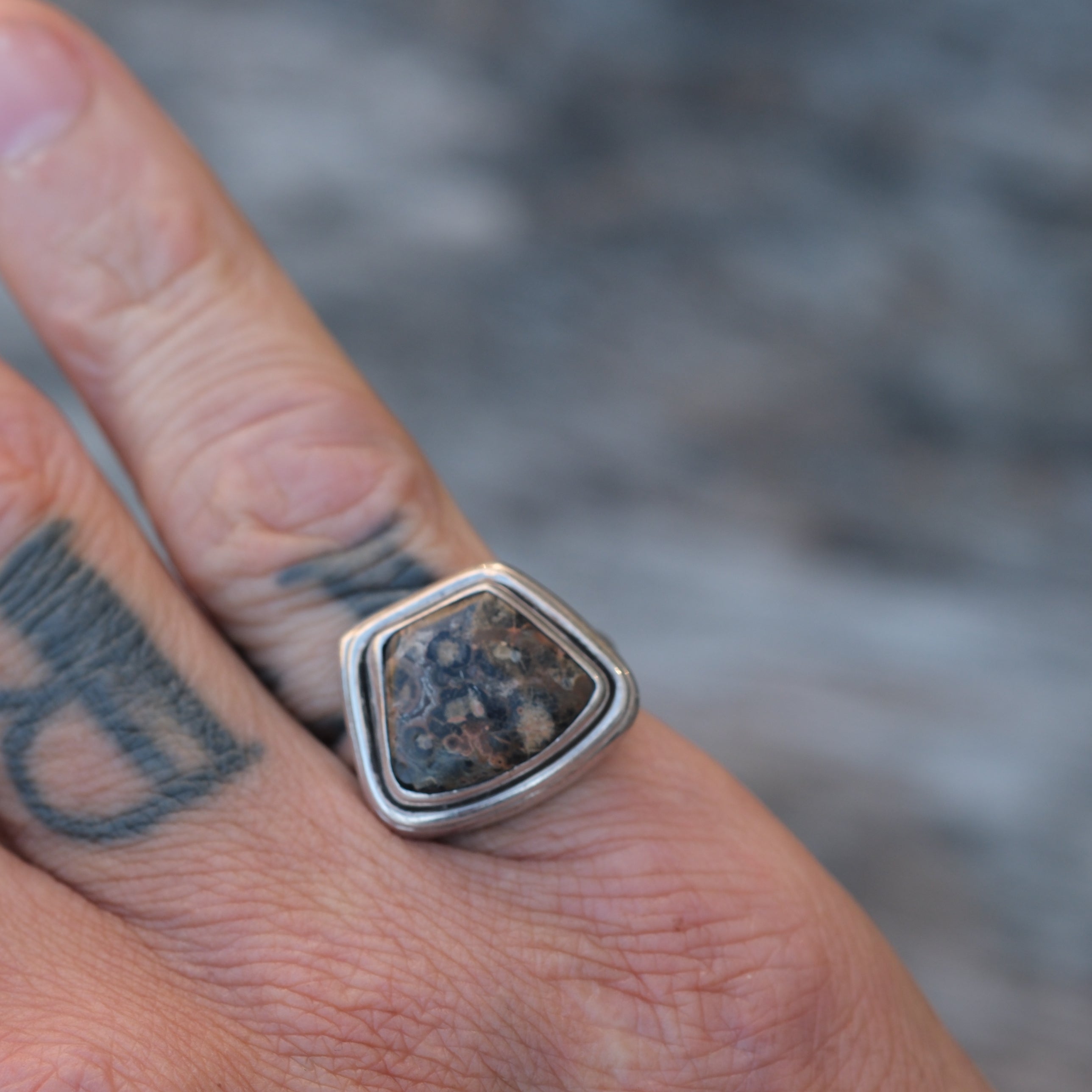 Vintage Sterling Jasper Ring 6