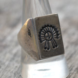Vintage Sterling Zuni Head Dress Signet Ring 10