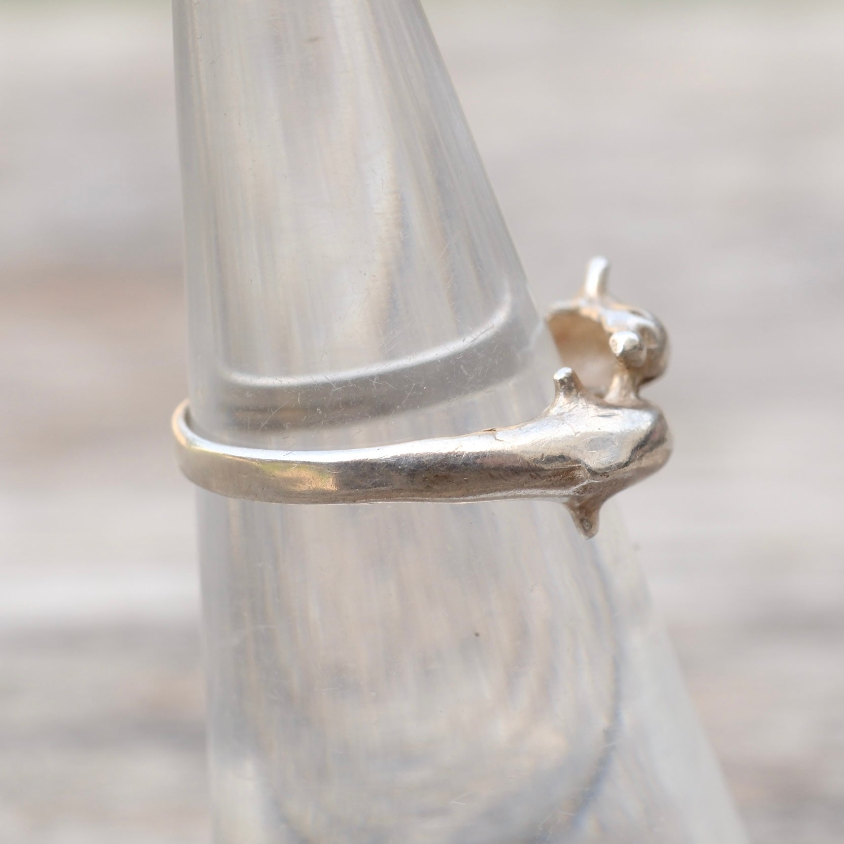 Vintage Sterling Dolphin Ring 5.75