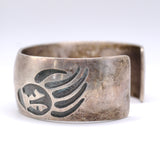 Vintage Sterling Wide Bear Paw Cuff Bracelet 6.75"