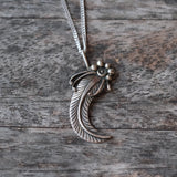 Vintage Sterling Silver Feather Necklace