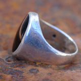 Vintage Sterling Onyx Signet Ring 7.5
